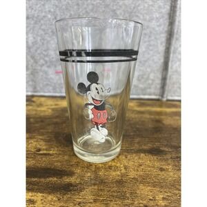 Vintage Gibson Disney Mickey Mouse Tumbler Glass 5.75" B53